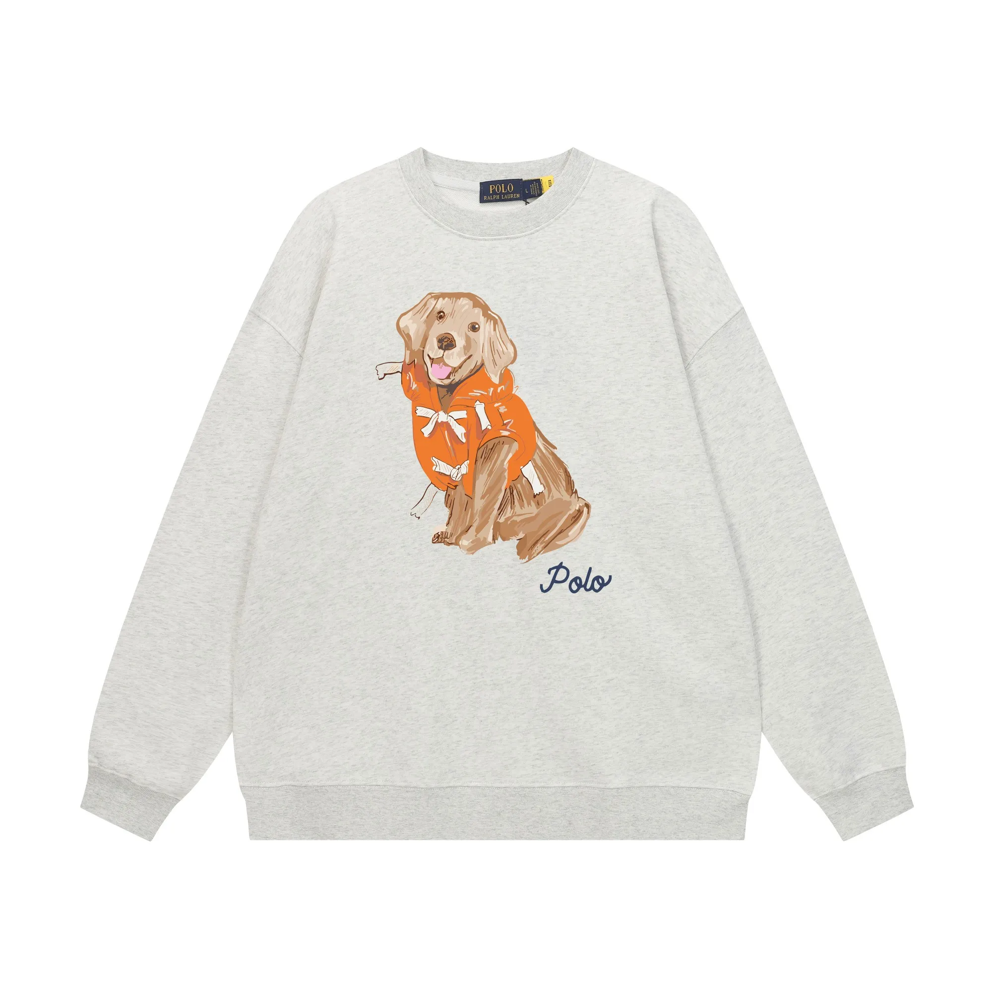 P200 Long-term stock] RalphLauren/Ralph Lauren 2025 autumn and winter new bear letter print 420g heavy large terry sweatshirt Ralph Lauren's age-reducing item, the coat fabric is made of 85% cotton ➕15% polyester, which not only retains the softness, comfort and breathability of cotton, but also adds the wear resistance and wrinkle resistance of polyester fiber, making the clothes more durable and easy to care for. Even in slightly cooler weather, you won't feel stuffy when wearing it. This kind of fabric has a natural crisp feel and is not easy to pill or deform. The bear on the chest is printed with English letters. It is full of color, full of three-dimensionality, and lifelike, adding a bit of liveliness and interest to the whole sweatshirt. There is no pressure to dress, regardless of age or gender. Complete accessories! Color: black, white, navy blue, light floral gray Size: M-L-XL-XXL
